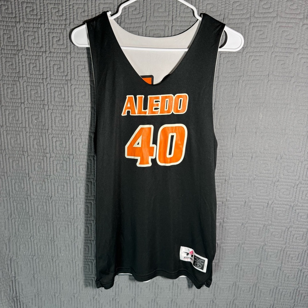 Alleson Athletic Jesery Mens Size Small Aledo Bearcats Texas Black White Basket